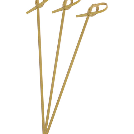 Bastoncini da cocktail marroni con nodo in legno 24 pezzi