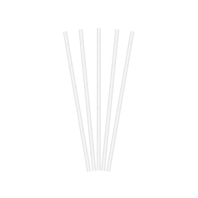 Cannucce di carta per bere Fsc Bianche 19,7X0,6Cm (Confezione da 50) 50St