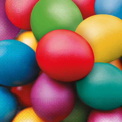 Tovaglioli di carta a 3 veli Tovaglioli di carta a tre veli 33X33Cm Uova di Pasqua colorate 20St