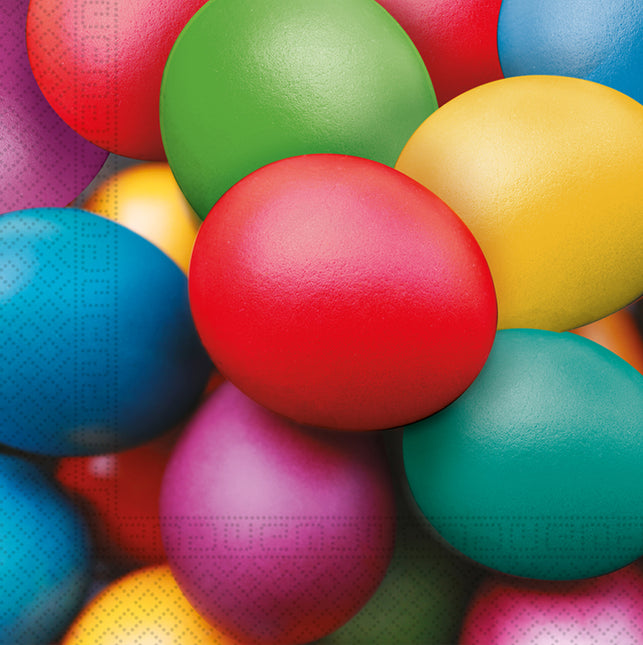 Tovaglioli di carta a 3 veli Tovaglioli di carta a tre veli 33X33Cm Uova di Pasqua colorate 20St