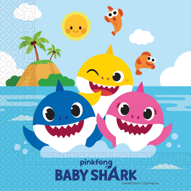 Baby Shark Fsc Tovaglioli di carta a due veli 33X33Cm 20St