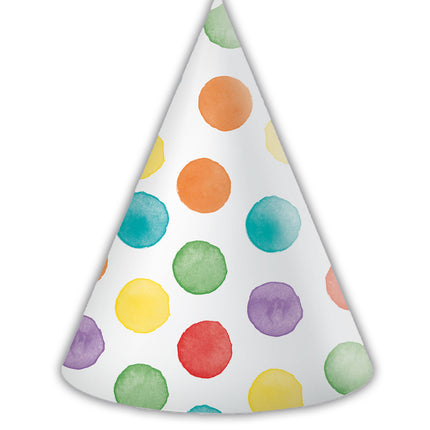 Cappelli di carta Fsc a pois multicolore 6St
