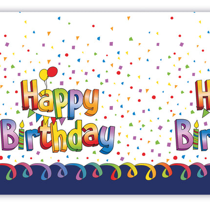 Tovaglia di plastica multicolore Happy Birthday 120X180Cm 1St