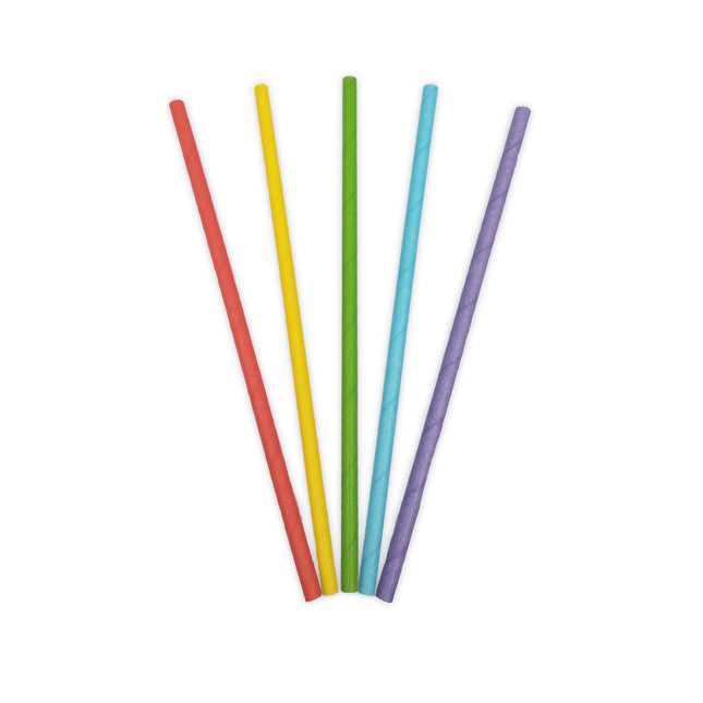 Cannucce di carta per bere Fsc in 5 colori diversi 19,5X0,6Cm 50St