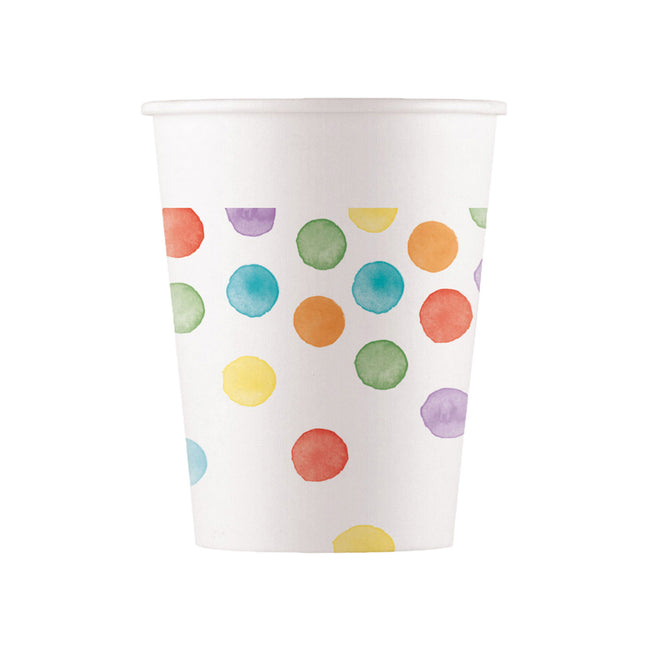 Tazze di vernice a pois 200ml 8pz