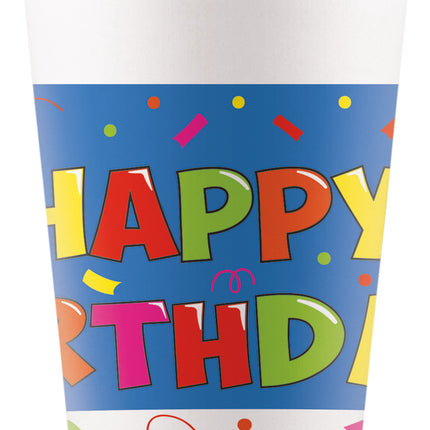 Tazza di Buon Compleanno Colorata 200ml 8pz