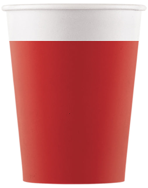 Bicchieri di carta Fsc rossi a tinta unita da 200 ml (Wm) 8St