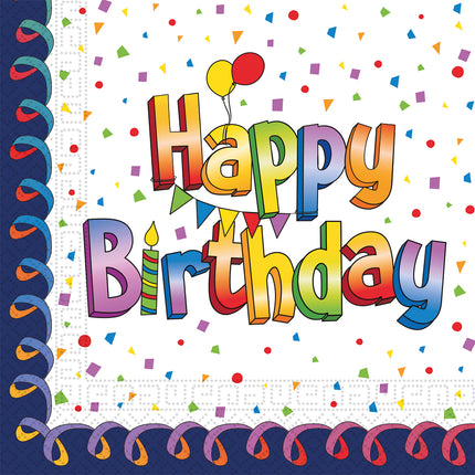 Tovaglioli di carta multicolore Happy Birthday Fsc a due veli 33X33Cm 20St