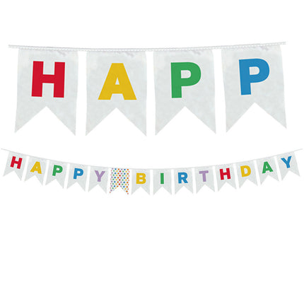 Striscione "Happy Birthday" riutilizzabile con puntini d'acqua multicolore 1St