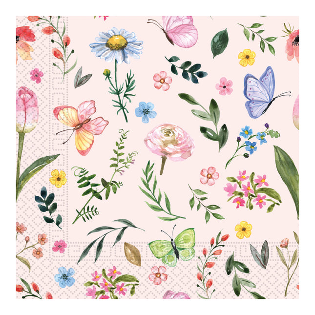 Tovaglioli di carta a 3 veli Tovaglioli di carta a tre veli 33X33Cm Farfalla rosa 20 pezzi
