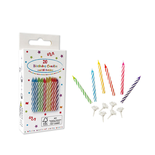 Candele colorate 20 pezzi