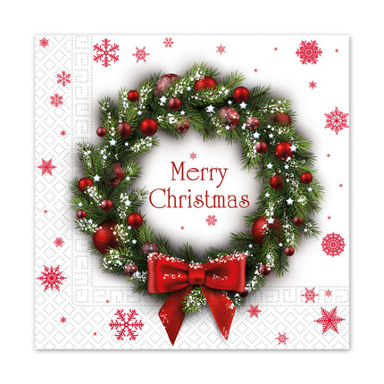 Tovaglioli di carta a 3 veli Tovaglioli di carta a tre veli 33X33Cm Ghirlanda di Natale 20St
