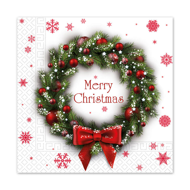 Tovaglioli di carta a 3 veli Tovaglioli di carta a tre veli 33X33Cm Ghirlanda di Natale 20St