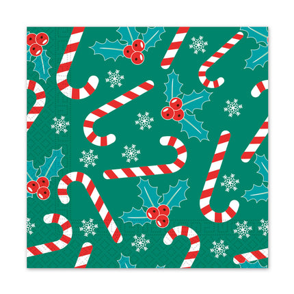 Tovaglioli di carta a 3 veli Tovaglioli di carta a tre veli 33X33Cm Canne di zucchero natalizie 20 pezzi