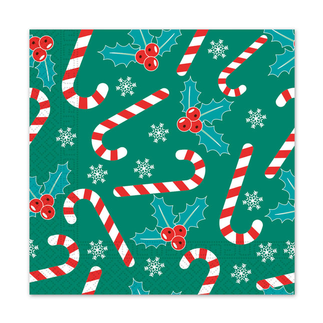 Tovaglioli di carta a 3 veli Tovaglioli di carta a tre veli 33X33Cm Canne di zucchero natalizie 20 pezzi