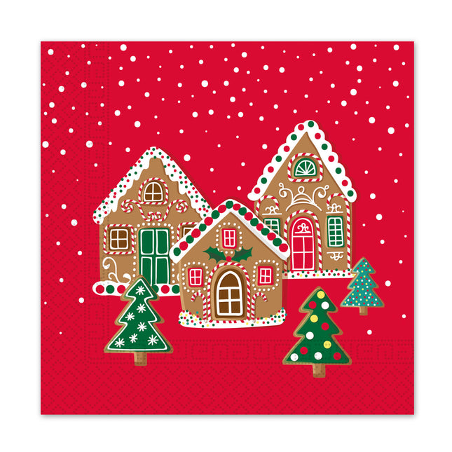 Tovaglioli di carta a 3 veli Tovaglioli di carta a tre veli 33X33Cm Dolce Gingerhouses 20 pezzi