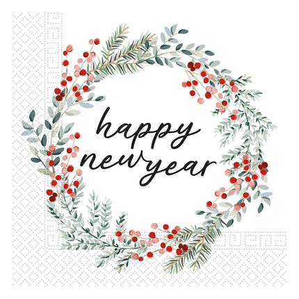 Tovaglioli di carta a 3 veli Tovaglioli di carta a tre veli 33X33Cm Corona di Buon Anno 20St