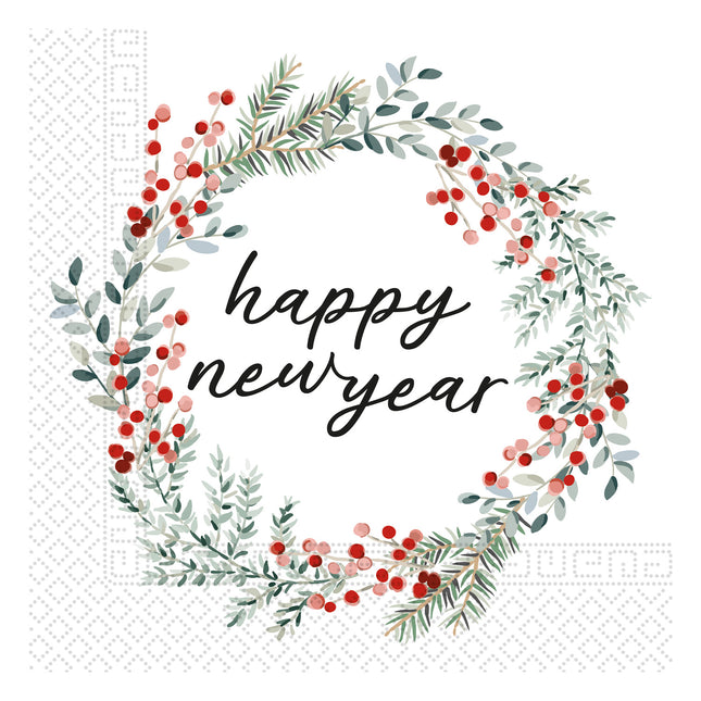 Tovaglioli di carta a 3 veli Tovaglioli di carta a tre veli 33X33Cm Corona di Buon Anno 20St