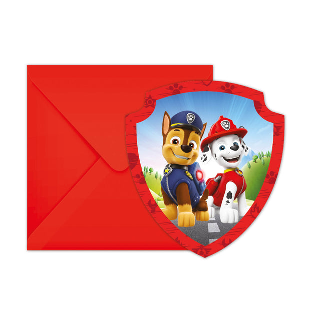 Inviti e buste fustellate Paw Patrol Rescue Heroes Fsc 6St