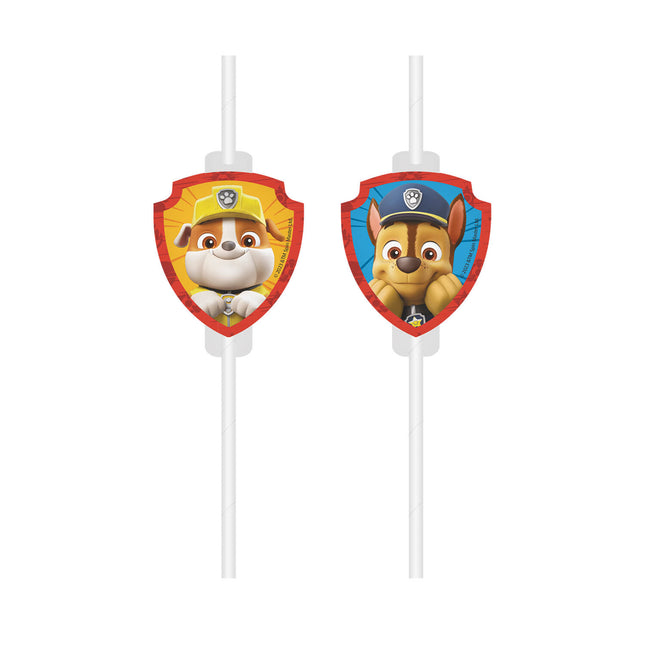 Paw Patrol Rescue Heroes Fsc Medaglione di carta per cannucce da bere 4St