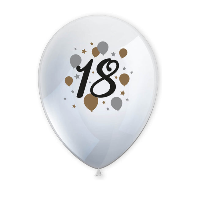 Palloncini in lattice stampati Milestone Happy Birthday"18" 6St