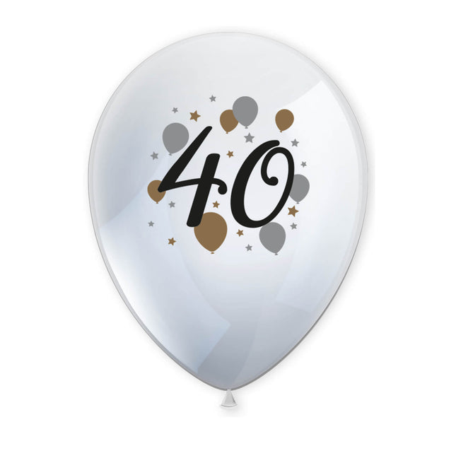 Palloncini in lattice stampati Milestone Happy Birthday"40" 6St