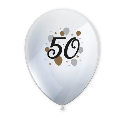 Palloncini in lattice stampati Milestone Happy Birthday"50" 6St