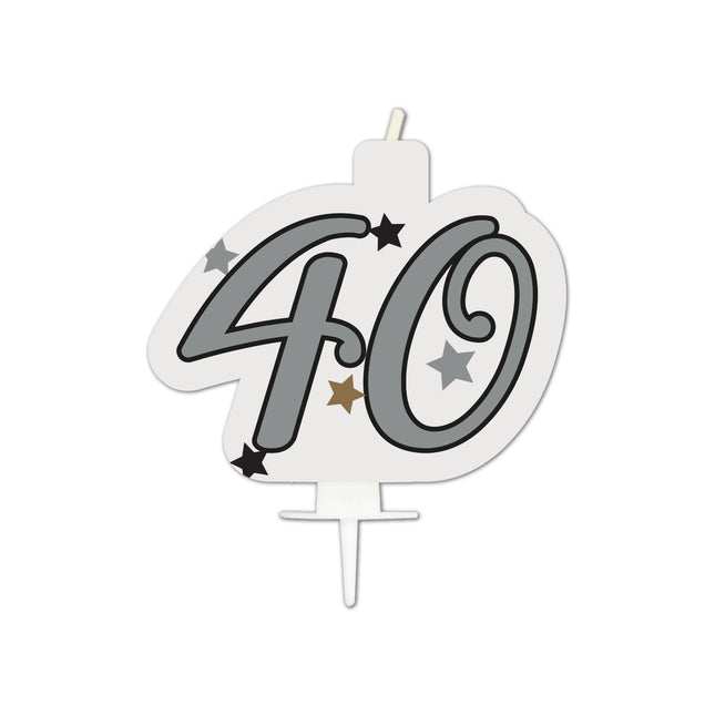 Pietra miliare Candela di buon compleanno "40" 1St