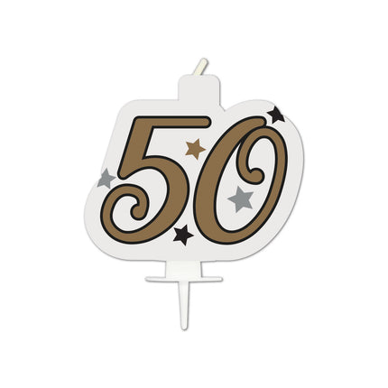 Pietra miliare Candela di buon compleanno "50" 1St