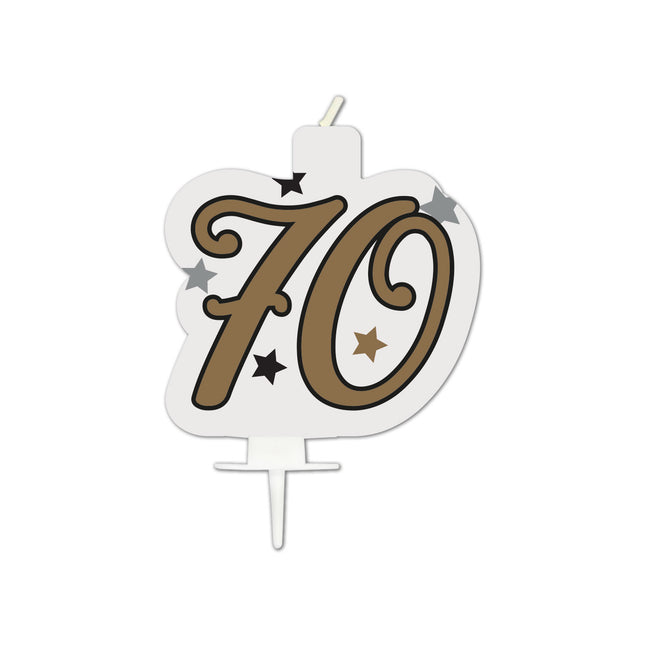 Pietra miliare Candela di buon compleanno "70" 1St