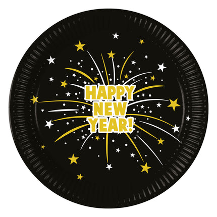 Midnight Happy New Years Flares Fsc Piatti di carta Next Generation Large 23Cm 8St