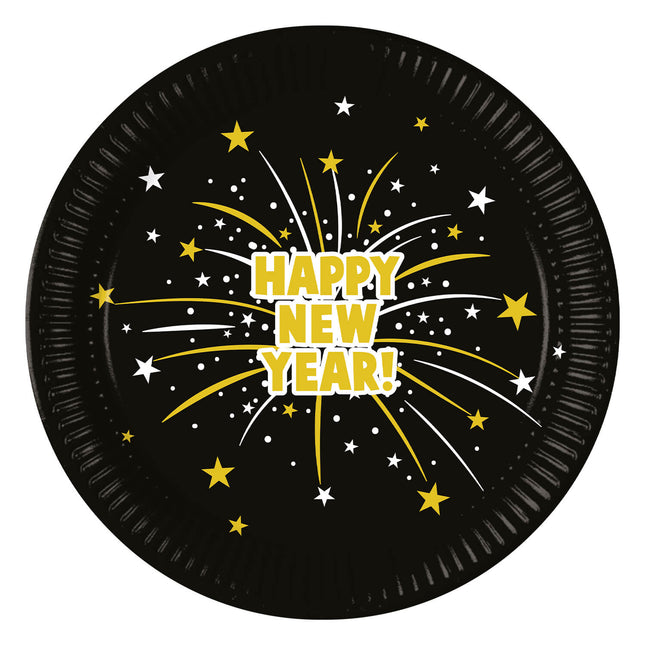 Midnight Happy New Years Flares Fsc Piatti di carta Next Generation Large 23Cm 8St