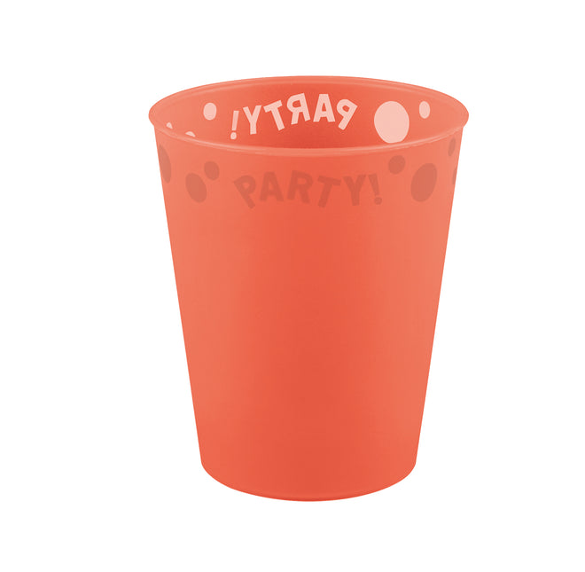 Prodotti fluorescenti riutilizzabili per feste Coppa semitrasparente riutilizzabile per feste 250 ml arancione fluo 1 supporto