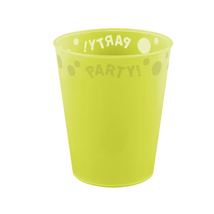 Prodotti fluorescenti riutilizzabili per feste Coppa semitrasparente riutilizzabile per feste 250 ml giallo fluo 1St