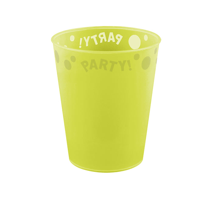Prodotti fluorescenti riutilizzabili per feste Coppa semitrasparente riutilizzabile per feste 250 ml giallo fluo 1St