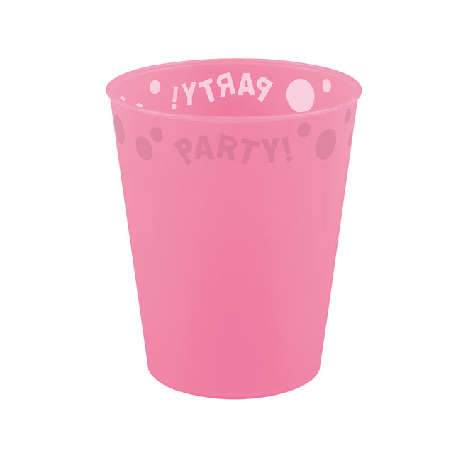 Prodotti semitrasparenti riutilizzabili per feste Coppa semitrasparente riutilizzabile per feste 250 ml rosa 1St