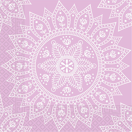 Tovaglioli rosa Mandala 33cm 20pz