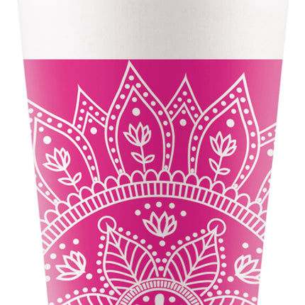 Coppa Fucsia Mandala 200ml 8 pezzi
