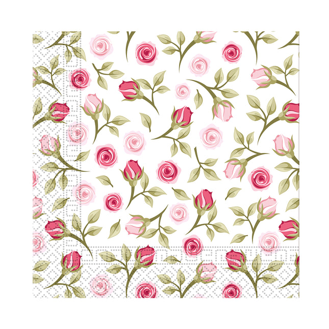 Tovaglioli di carta a 3 veli Tovaglioli di carta a tre veli 25X25Cm Rose romantiche 20 pezzi