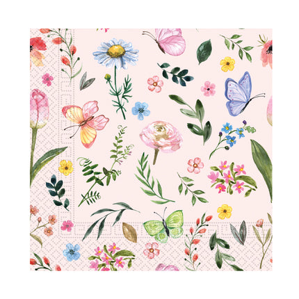 Tovaglioli di carta a 3 veli 33X33Cm e 25X25Cm/Everyday Designs Fsc Three Ply Paper Napkins 25X25Cm Pink Butterfly 20St