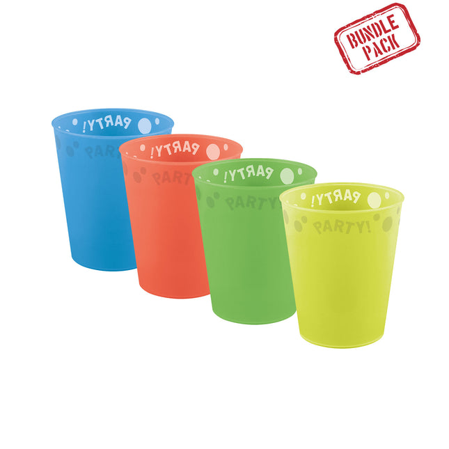 Set per feste arcobaleno Bicchieri semitrasparenti riutilizzabili 250 ml colori misti 4St