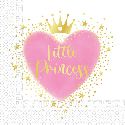 Tovaglioli a cuore Piccola Principessa 33cm 20pz