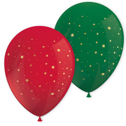 Palloncini in lattice stampati con ghirlanda di Natale (3 verdi e 3 rossi) 6St