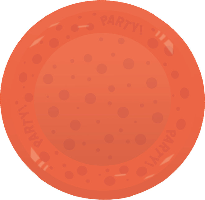 Prodotti fluorescenti riutilizzabili per feste Piastra semitrasparente riutilizzabile per feste 21Cm Arancione fluo 1St.