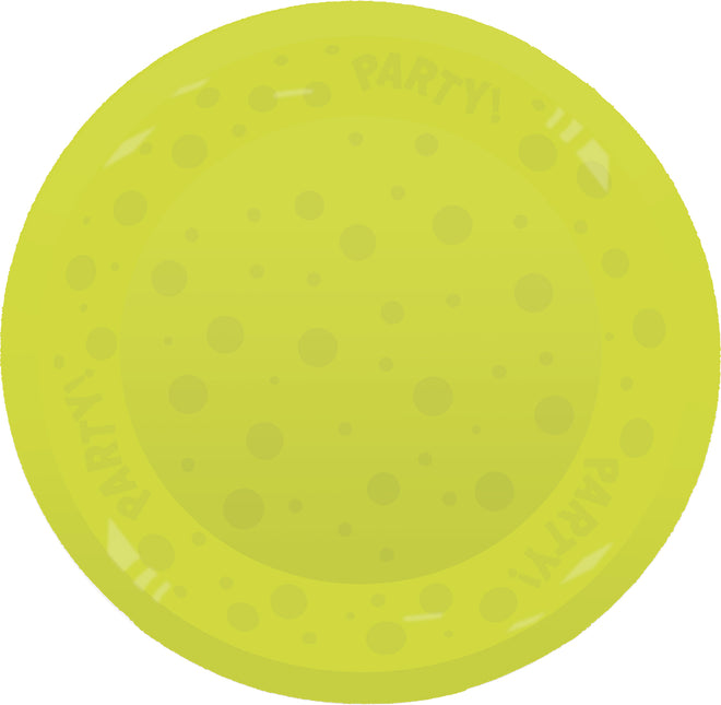 Prodotti fluorescenti riutilizzabili per feste Piastra semitrasparente riutilizzabile per feste 21Cm Giallo fluo 1St