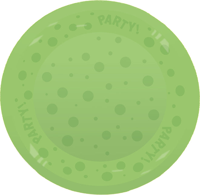 Prodotti fluorescenti riutilizzabili per feste Piastra semitrasparente riutilizzabile per feste 21 cm verde fluo 1St