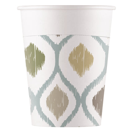 Tazza bianca oro Boho 200ml 8pz