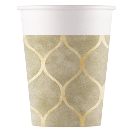 Tazza bianca oro 200ml 8pz