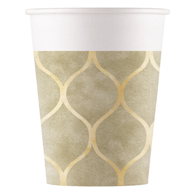 Tazza bianca oro 200ml 8pz
