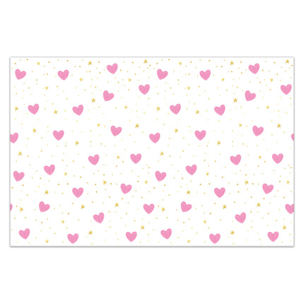 Tovaglia a cuori in plastica 1,8m